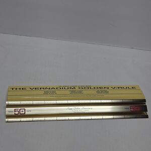 VTG 70s VERNADIUM GOLDEN V-RULE RULER 50 Years Anniversary State Farm Insurance